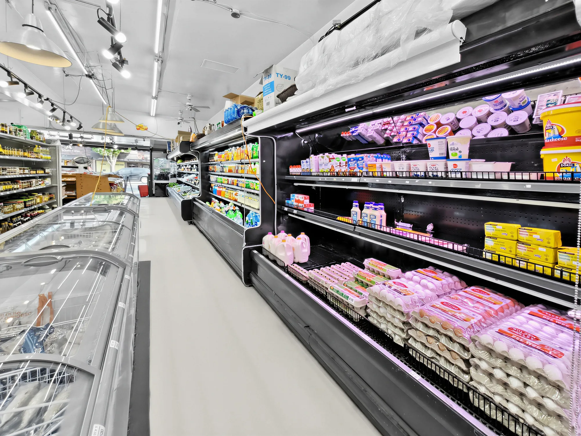 Dairy cooler run with eggs and yogurt